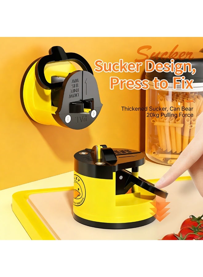 Knife Sharpener, Portable Sharpening Stone with Suction Cup, Household Kitchen Tool - Image 3